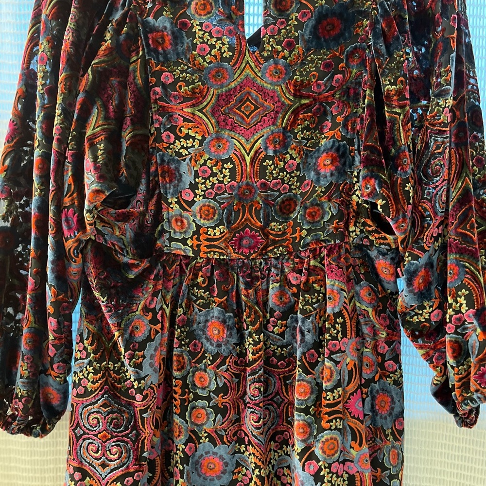 Anthropology Velvet Babydoll Dress
